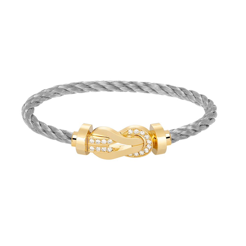 [Luna Brilliance]CHANCE LARGE 8 FIGURE BUCKLE HALF DIAMOND BRACELET GOLD