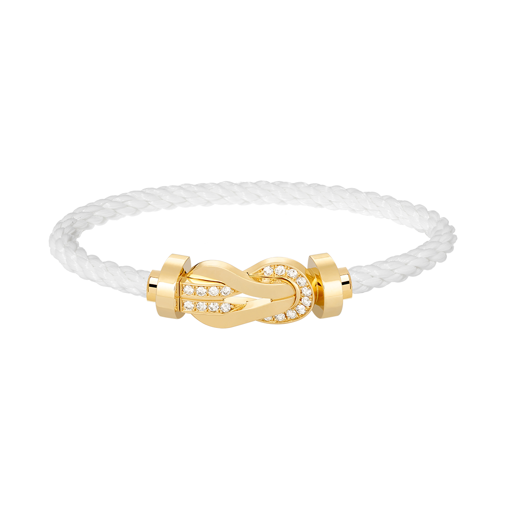 [Luna Brilliance]CHANCE LARGE 8 FIGURE BUCKLE HALF DIAMOND BRACELET GOLD