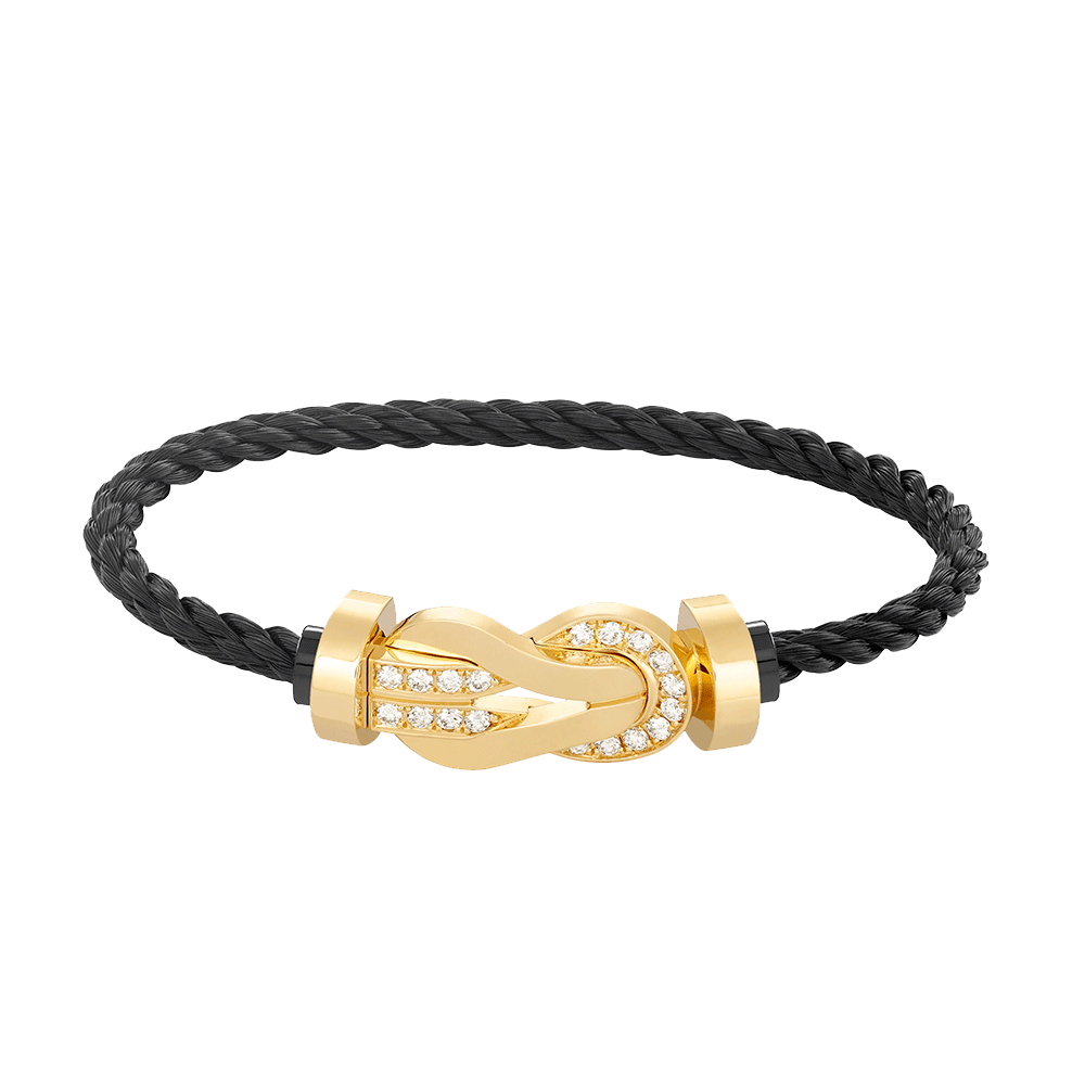 [Luna Brilliance]CHANCE LARGE 8 FIGURE BUCKLE HALF DIAMOND BRACELET GOLD