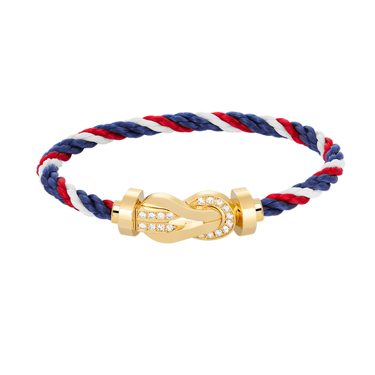 [Luna Brilliance]CHANCE LARGE 8 FIGURE BUCKLE HALF DIAMOND BRACELET GOLD
