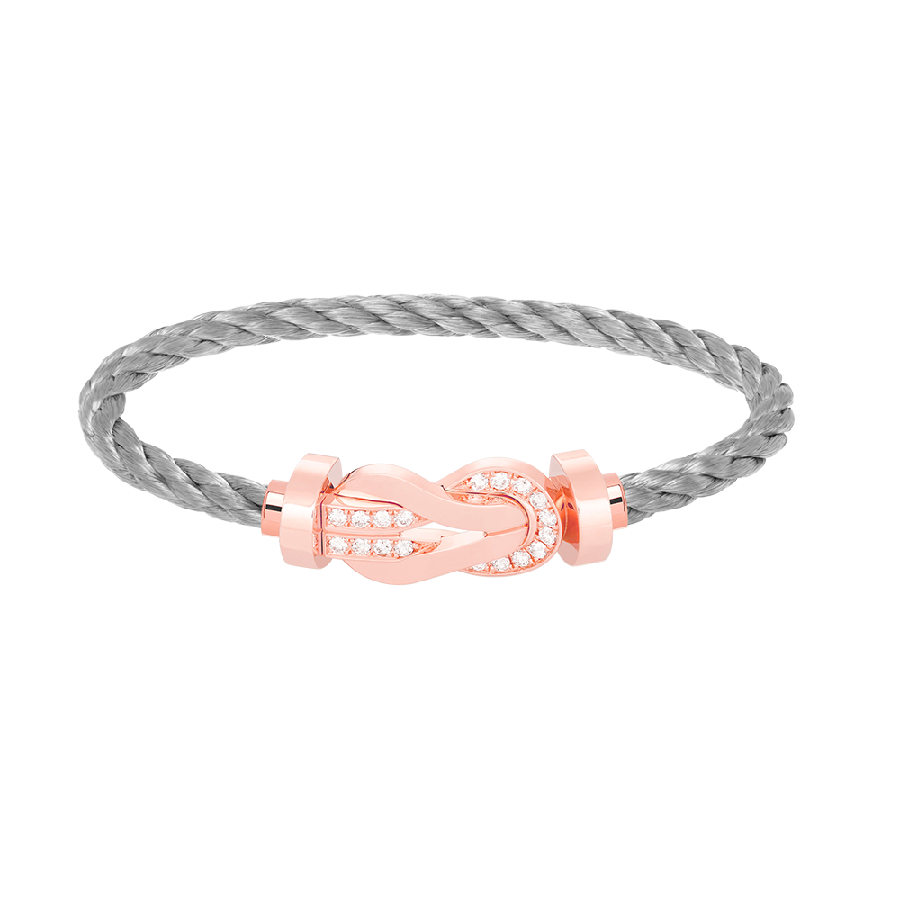 [Luna Brilliance]CHANCE LARGE 8 FIGURE BUCKLE HALF DIAMOND BRACELET ROSE GOLD
