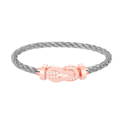 [Luna Brilliance]CHANCE LARGE 8 FIGURE BUCKLE HALF DIAMOND BRACELET ROSE GOLD