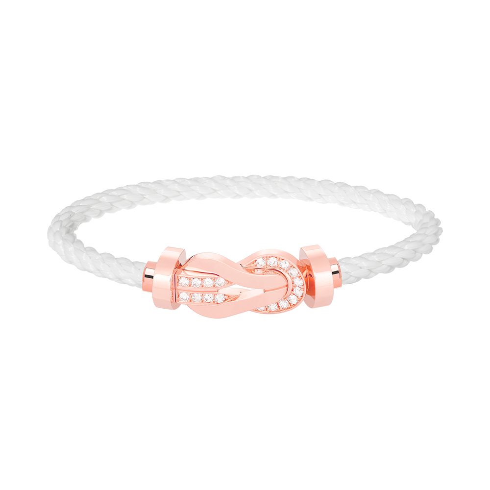 [Luna Brilliance]CHANCE LARGE 8 FIGURE BUCKLE HALF DIAMOND BRACELET ROSE GOLD
