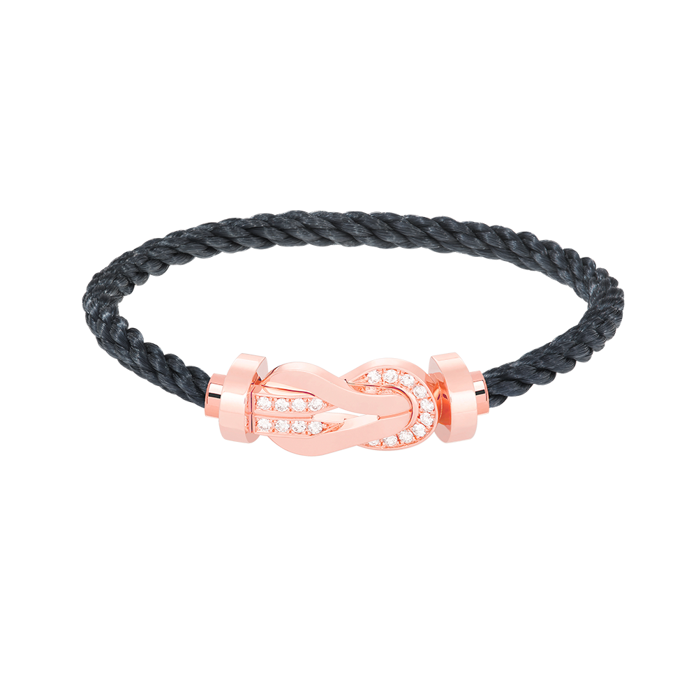 [Luna Brilliance]CHANCE LARGE 8 FIGURE BUCKLE HALF DIAMOND BRACELET ROSE GOLD