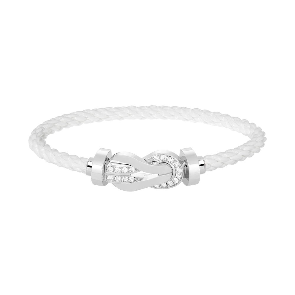 [Luna Brilliance]CHANCE LARGE 8 FIGURE BUCKLE HALF DIAMOND BRACELET SILVER