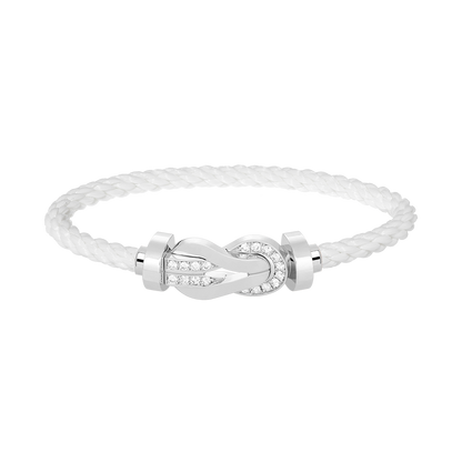[Luna Brilliance]CHANCE LARGE 8 FIGURE BUCKLE HALF DIAMOND BRACELET SILVER