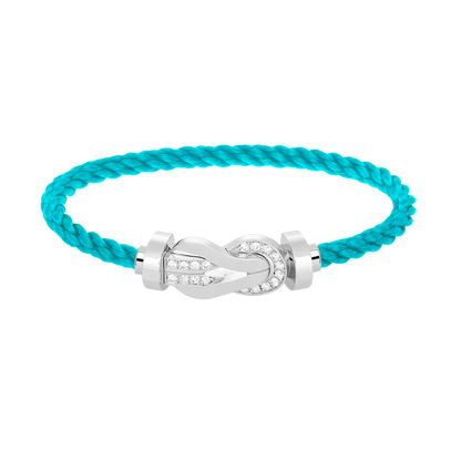 [Luna Brilliance]CHANCE LARGE 8 FIGURE BUCKLE HALF DIAMOND BRACELET SILVER