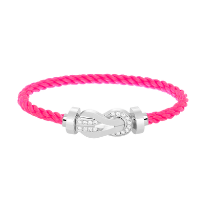 [Luna Brilliance]CHANCE LARGE 8 FIGURE BUCKLE HALF DIAMOND BRACELET SILVER