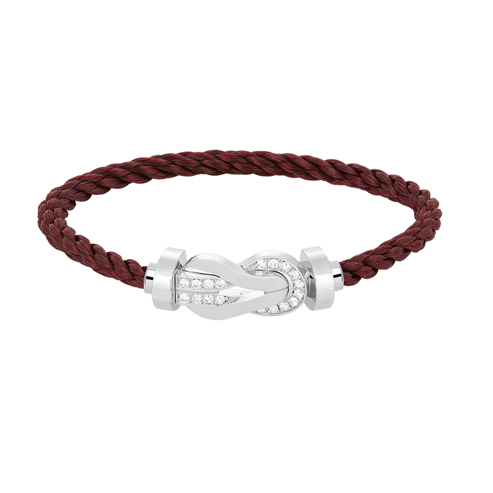 [Luna Brilliance]CHANCE LARGE 8 FIGURE BUCKLE HALF DIAMOND BRACELET SILVER
