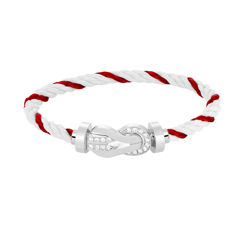 [Luna Brilliance]CHANCE LARGE 8 FIGURE BUCKLE HALF DIAMOND BRACELET SILVER