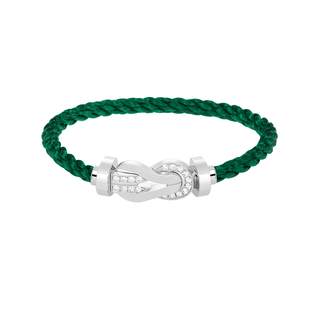 [Luna Brilliance]CHANCE LARGE 8 FIGURE BUCKLE HALF DIAMOND BRACELET SILVER