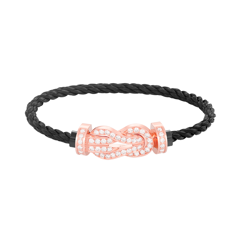 [Luna Brilliance]CHANCE LARGE 8 FIGURE BUCKLE FULL DIAMOND BRACELET ROSE GOLD