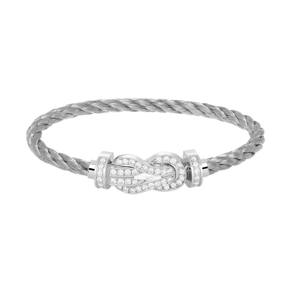 [Luna Brilliance]CHANCE LARGE 8 FIGURE BUCKLE FULL DIAMOND BRACELET SILVER