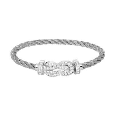[Luna Brilliance]CHANCE LARGE 8 FIGURE BUCKLE FULL DIAMOND BRACELET SILVER