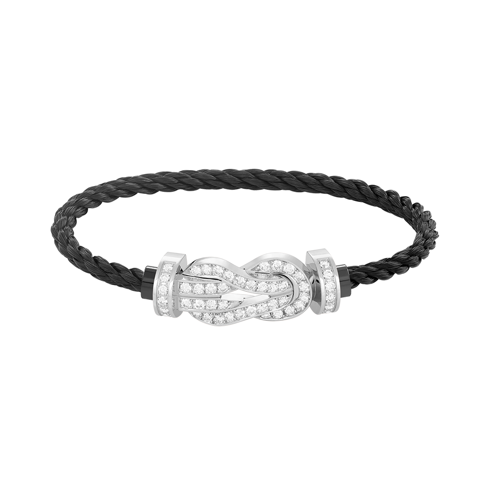 [Luna Brilliance]CHANCE LARGE 8 FIGURE BUCKLE FULL DIAMOND BRACELET SILVER