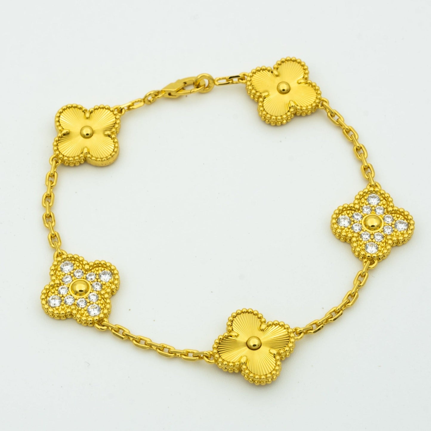 [Luna Brilliance]CLOVER BRACELET 5 MOTIFS GOLD DIAMOND