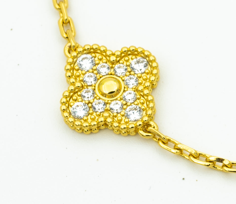 [Luna Brilliance]CLOVER BRACELET 5 MOTIFS GOLD DIAMOND