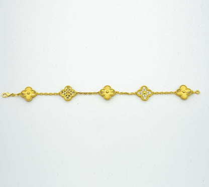 [Luna Brilliance]CLOVER BRACELET 5 MOTIFS GOLD DIAMOND