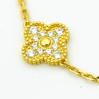 [Luna Brilliance]CLOVER BRACELET 5 MOTIFS GOLD DIAMOND