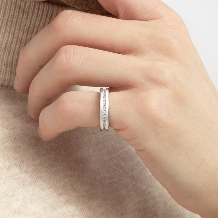 [Luna Brilliance]ZERO 1 ONE-BAND PAVED DIAMONDS ON THE SPIRAL RING