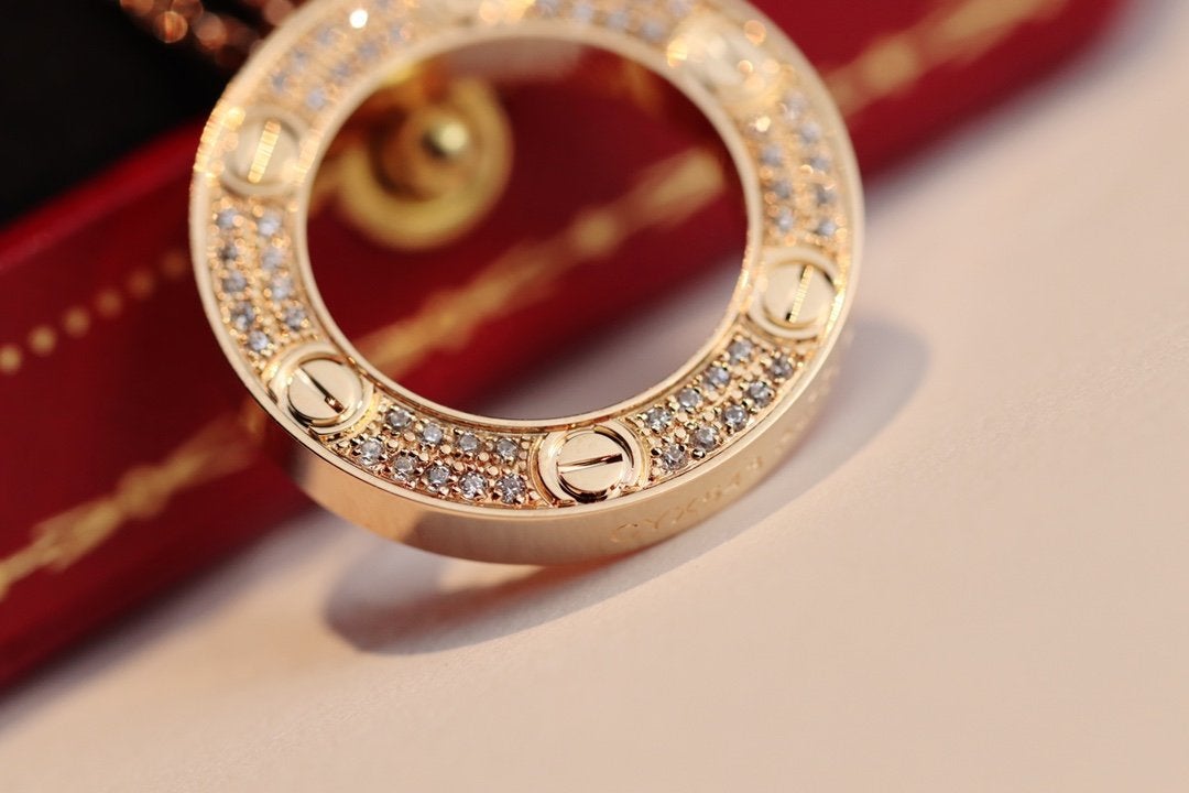 [Luna Brilliance]LOVE NECKLACE ADJUSTABLE ROSE GOLD
