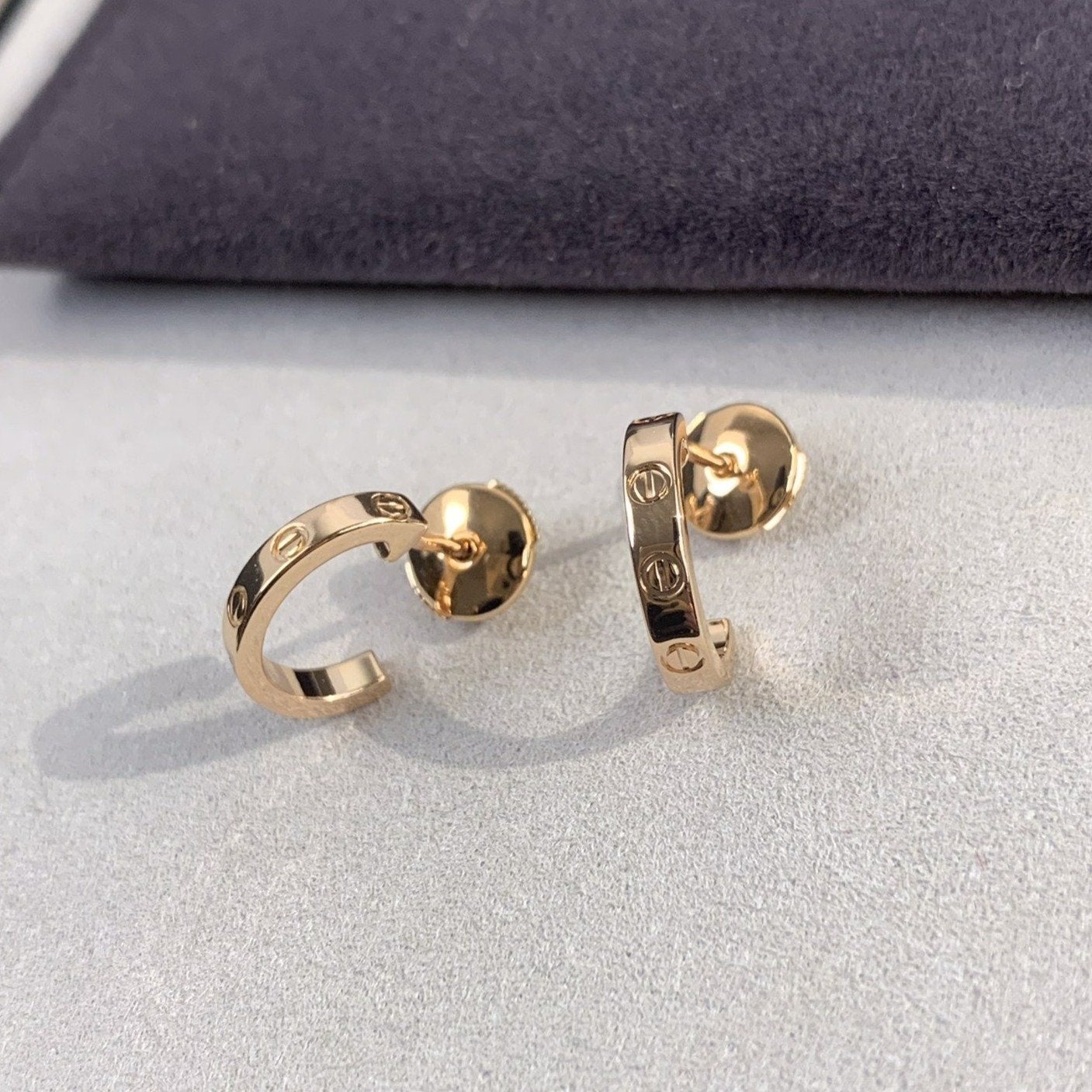 [Luna Brilliance]LOVE EARRINGS 2.65MM PINK GOLD
