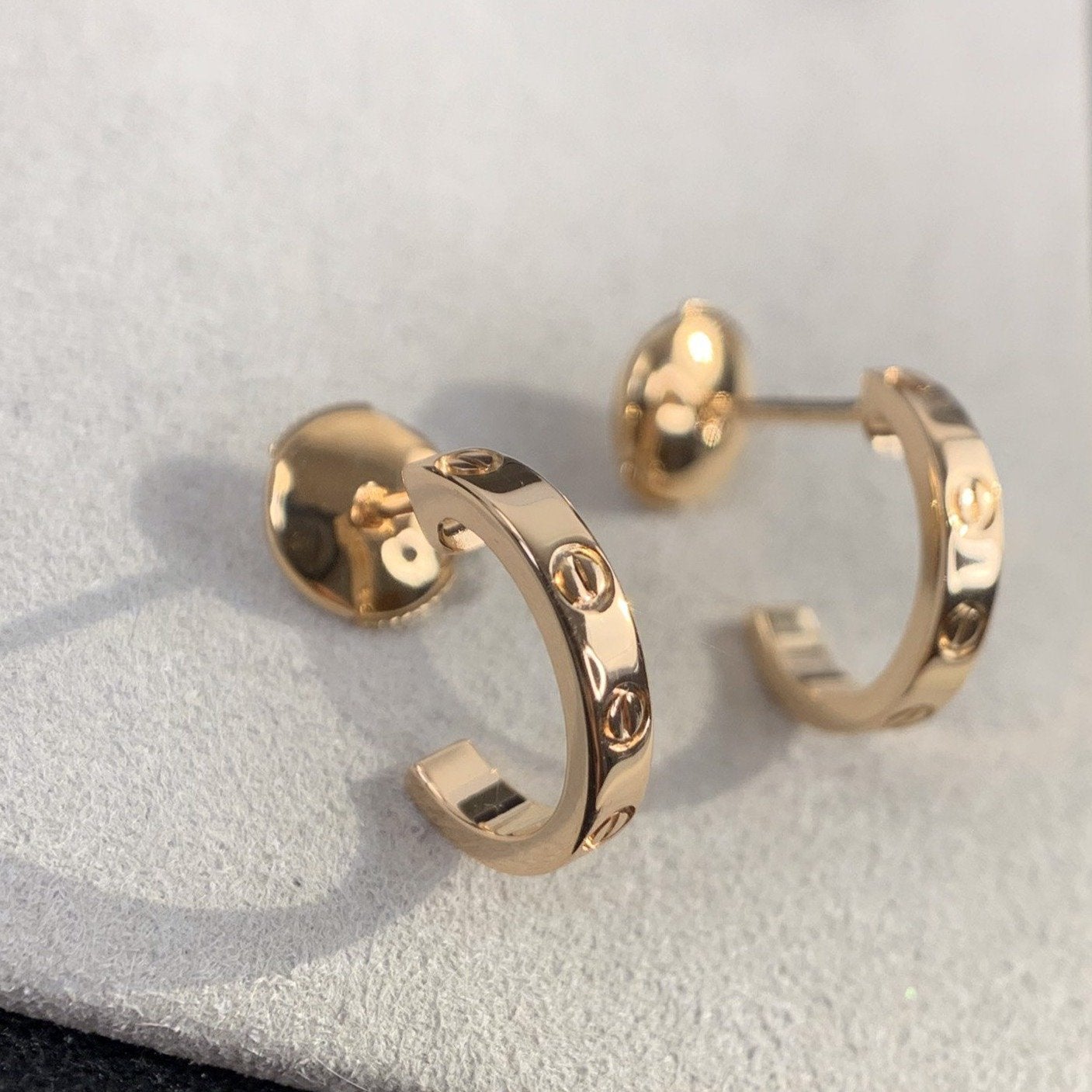 [Luna Brilliance]LOVE EARRINGS 2.65MM PINK GOLD
