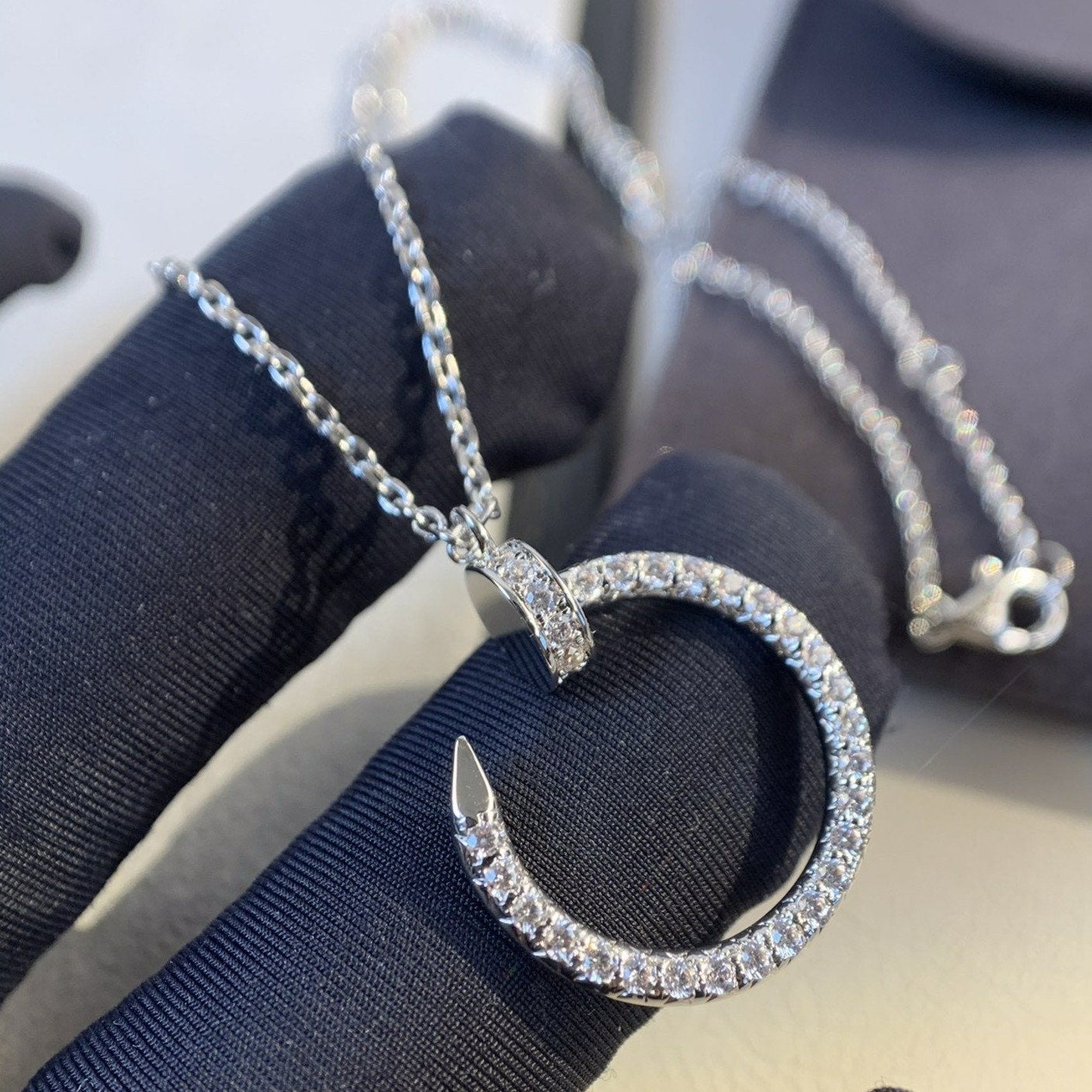 [Luna Brilliance]JUSTE NECKLACE SILVER DIAMONDS