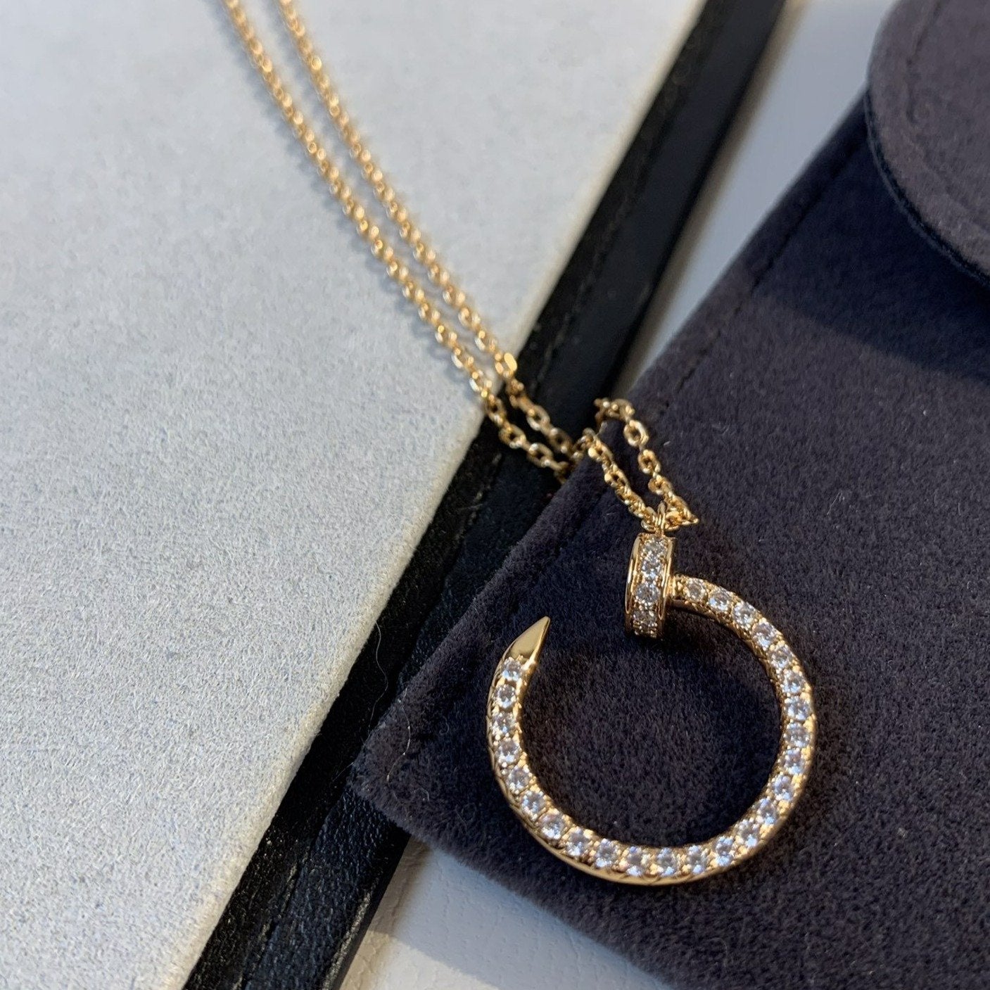 [Luna Brilliance]JUSTE NECKLACE PINK GOLD DIAMONDS