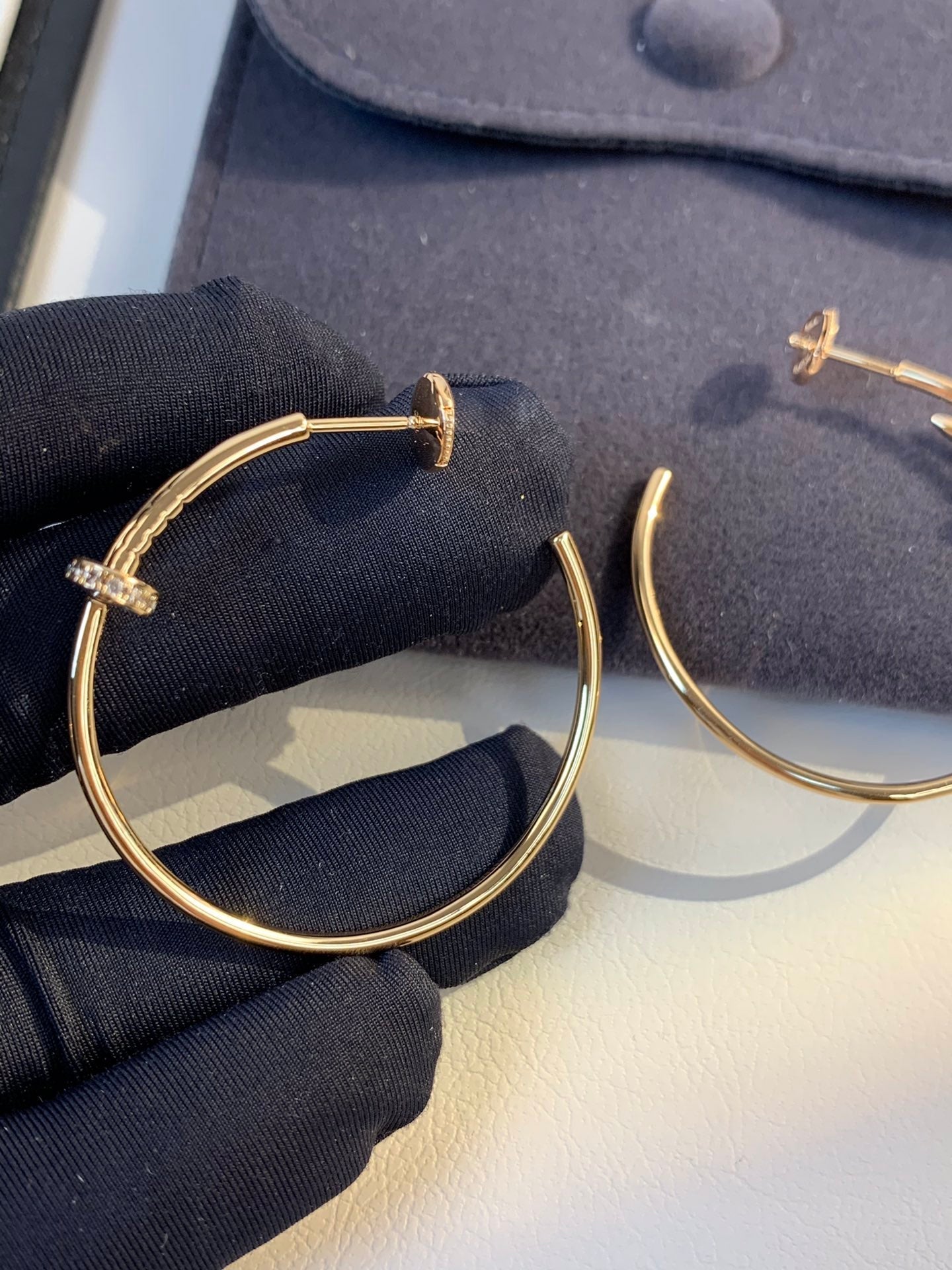 [Luna Brilliance]JUSTE EARRINGS GOLD DIAMONDS 1.8MM