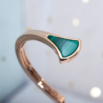 [Luna Brilliance]DREAM BRACELET OPEN MALACHITE PINK GOLD