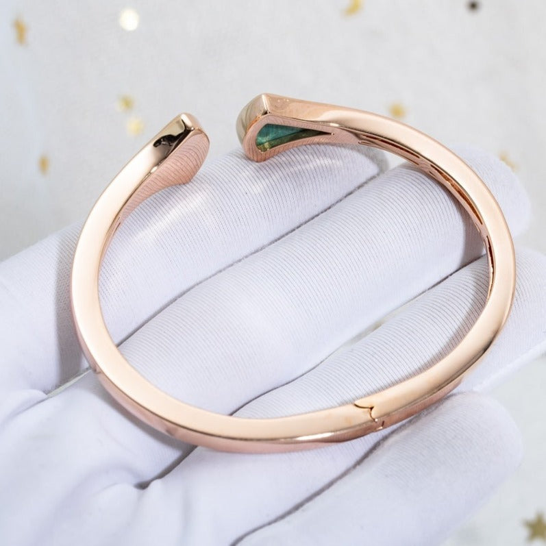 [Luna Brilliance]DREAM BRACELET OPEN MALACHITE PINK GOLD