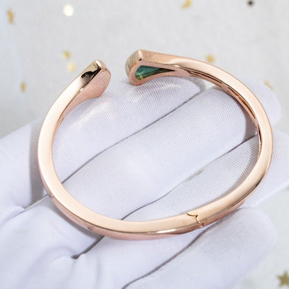 [Luna Brilliance]DREAM BRACELET OPEN MALACHITE PINK GOLD