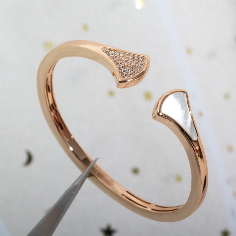 [Luna Brilliance]DREAM BRACELET OPEN PINK GOLD MOP DIAMOND