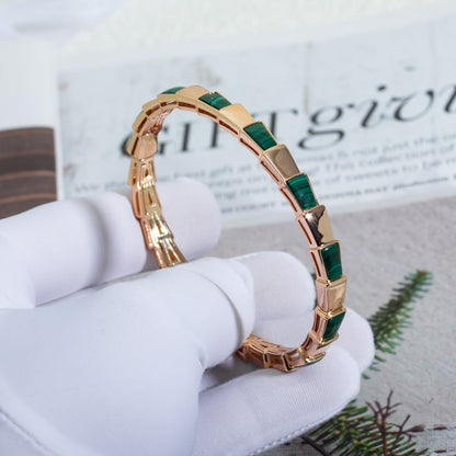 [Luna Brilliance]SERPENTI BRACELET PINK GOLD MALACHITE