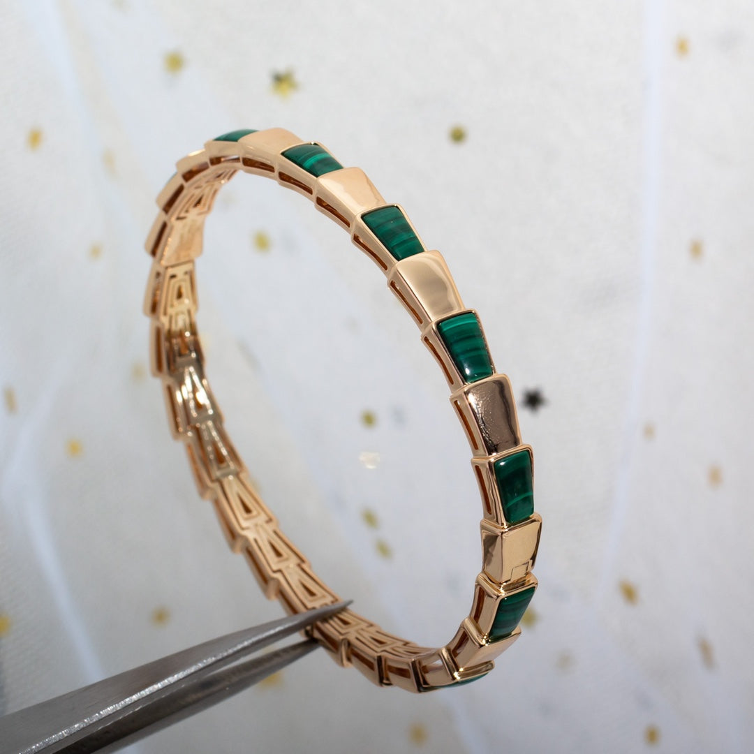 [Luna Brilliance]SERPENTI BRACELET PINK GOLD MALACHITE