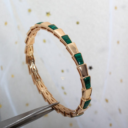 [Luna Brilliance]SERPENTI BRACELET PINK GOLD MALACHITE