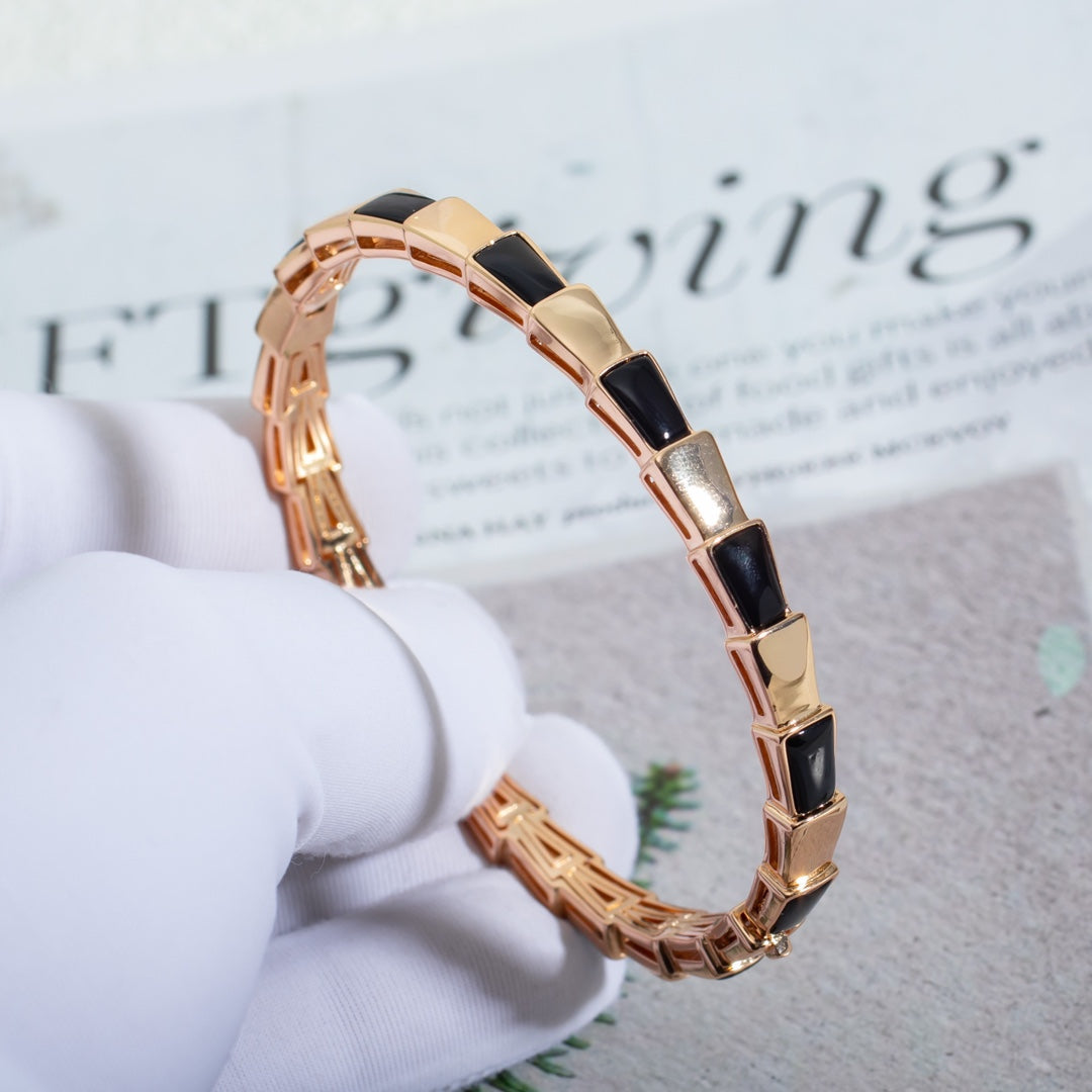 [Luna Brilliance]SERPENTI BRACELET PINK GOLD ONYX