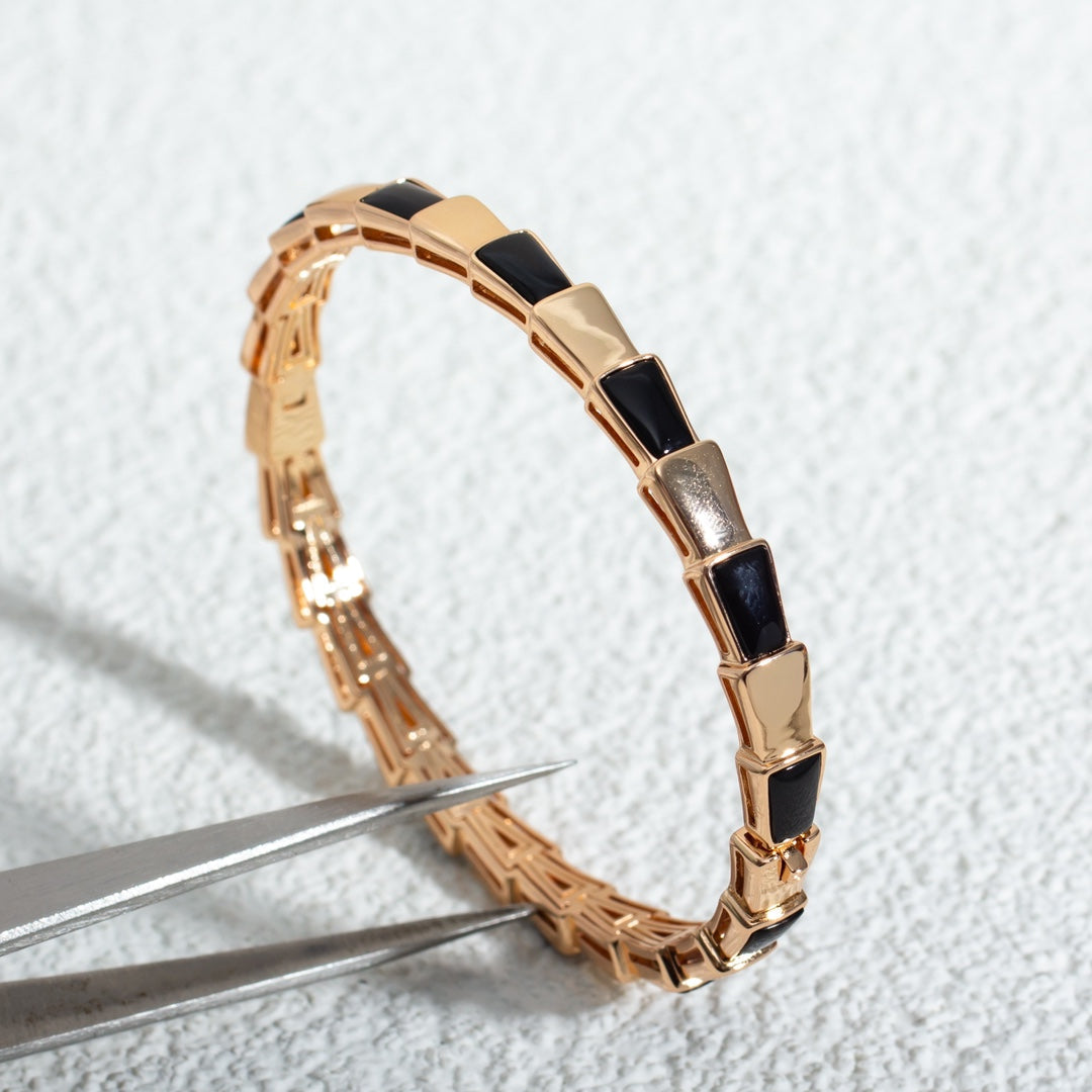 [Luna Brilliance]SERPENTI BRACELET PINK GOLD ONYX
