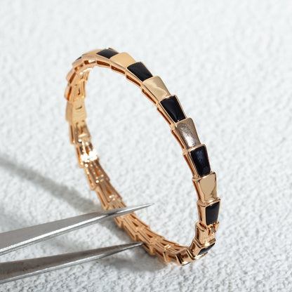 [Luna Brilliance]SERPENTI BRACELET PINK GOLD ONYX
