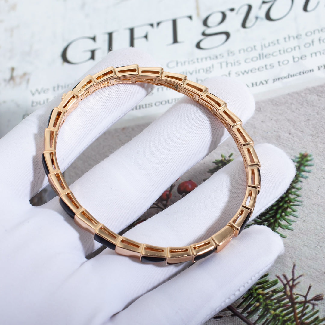 [Luna Brilliance]SERPENTI BRACELET PINK GOLD ONYX