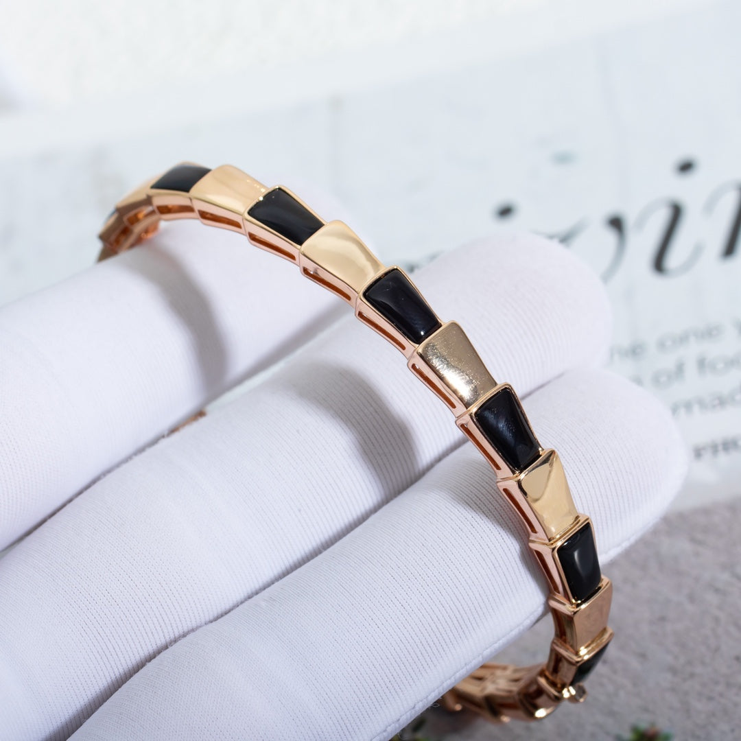 [Luna Brilliance]SERPENTI BRACELET PINK GOLD ONYX