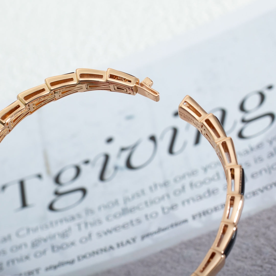 [Luna Brilliance]SERPENTI BRACELET PINK GOLD ONYX