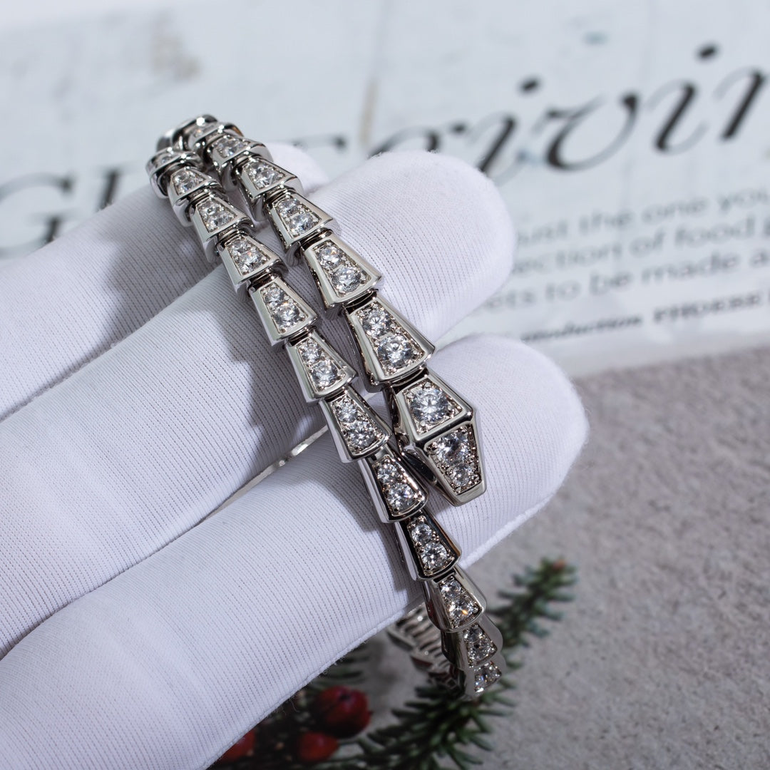 [Luna Brilliance]SERPENTI BRACELET 6MM SILVER DIAMOND