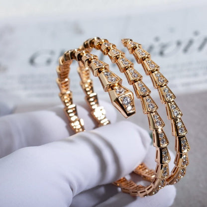 [Luna Brilliance]SERPENTI BRACELET PINK GOLD DIAMOND DOUBLE ROW