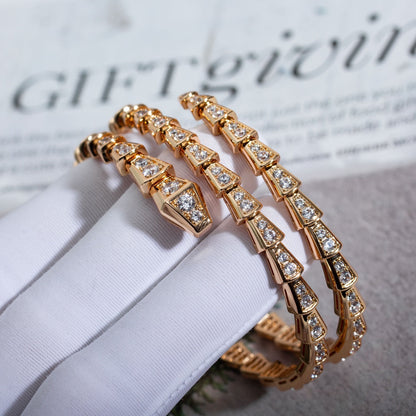 [Luna Brilliance]SERPENTI BRACELET PINK GOLD DIAMOND DOUBLE ROW