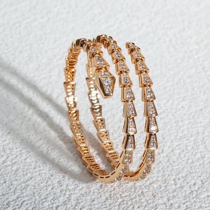 [Luna Brilliance]SERPENTI BRACELET PINK GOLD DIAMOND DOUBLE ROW