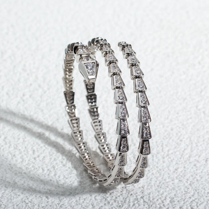 [Luna Brilliance]SERPENTI BRACELET SILVER DIAMOND DOUBLE ROW