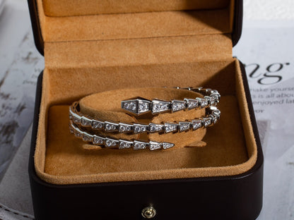[Luna Brilliance]SERPENTI BRACELET SILVER DIAMOND DOUBLE ROW
