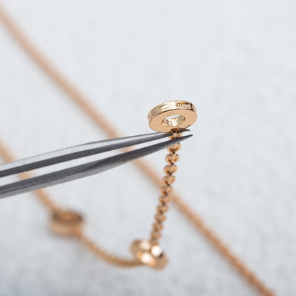 [Luna Brilliance]PARENTESI NECKLACE PINK GOLD